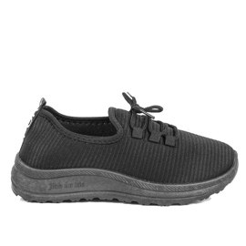 LR005-0 schwarze Slip-On-Sportschuhe