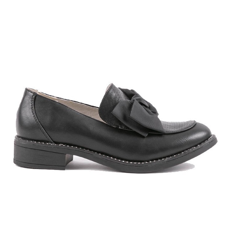 Schwarze Slipper mit RS-WED2-Schleife