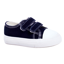 Apawwa Kinder Sneakers Marineblau Fanot mit Klettverschluss weiß