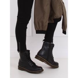 Schwarze Stiefel geschnürte schwarze Stiefel NC1019 Schwarz