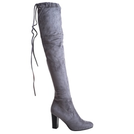 SHELOVET Graue Wildlederstiefel