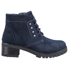 J. Star Schnürstiefeletten an einem Pfosten marineblau blau
