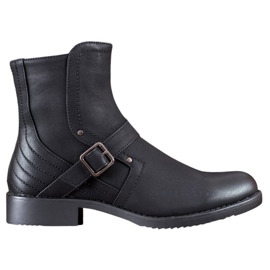 J. Star Stiefel mit flachem Absatz schwarz