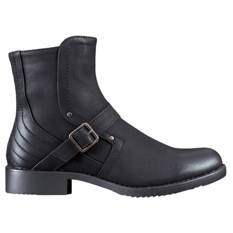J. Star Stiefel mit flachem Absatz schwarz