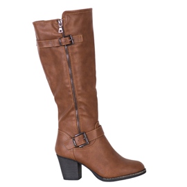 J. Star Bequeme Stiefel mit Schnalle braun