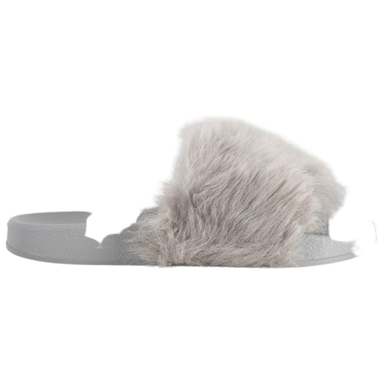 SHELOVET Gummipantoffeln mit Fell grau
