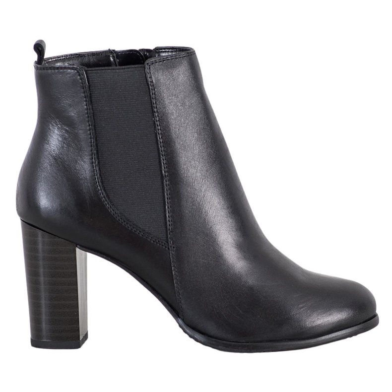 Evento Klassische Lederstiefeletten schwarz