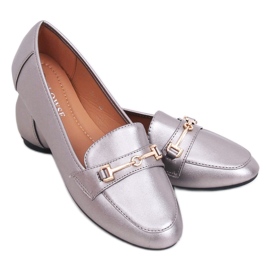 Graue Metallic-Loafer 9F176 Gun