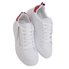 Weiße Damen Sneaker KK-206 WEISS / ROT