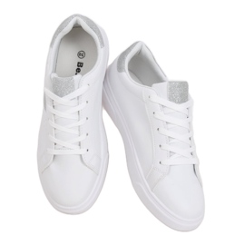 Weiße Damen Sneaker C941 Silber