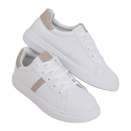 Weiße Damen Sneaker C941 Gold golden