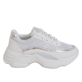 Damen Sportschuhe weiß und silber 3178 Silber silber-