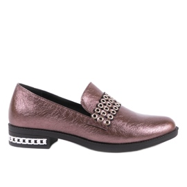 Damen kastanienbraune Halbschuhe C18-6251 rot mehrfarbig