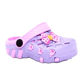 NEWS Kinderhausschuhe Schaumstoff Crocs Violett Schleife Susan lila rosa