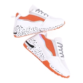 Weiße Sportschuhe für Damen C-3151 Orange