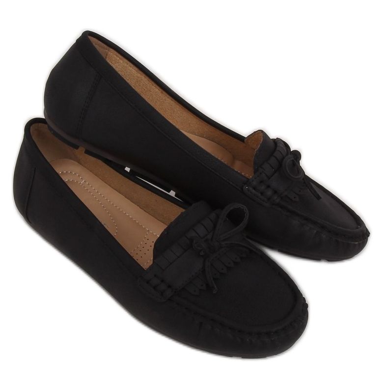 Schwarze Damen-Loafer 9F182 Schwarz