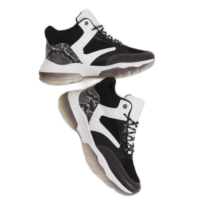 Schwarz 2000-C06 Schwarze High-Top-Sneaker