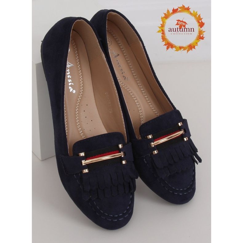 Marineblaue Loafer für Damen 88-381 Navy navy blau