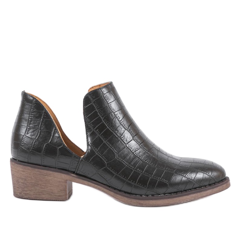 Schwarze Slip-On-Stiefel mit Aussparungen am NS132P-Pfosten