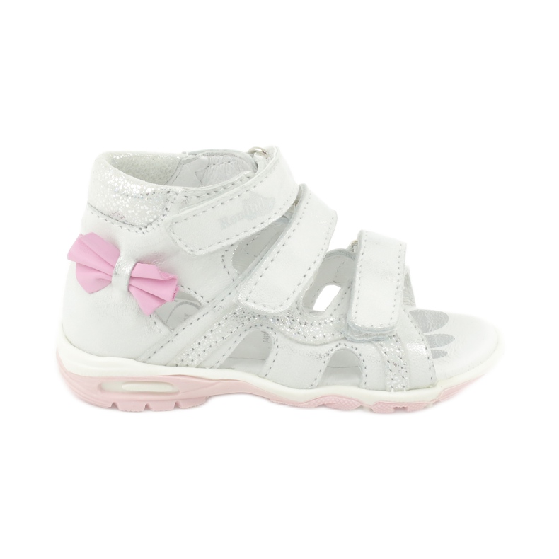 Sandalen mit Schleife Ren But 1489 weiß versilbert rosa silber-