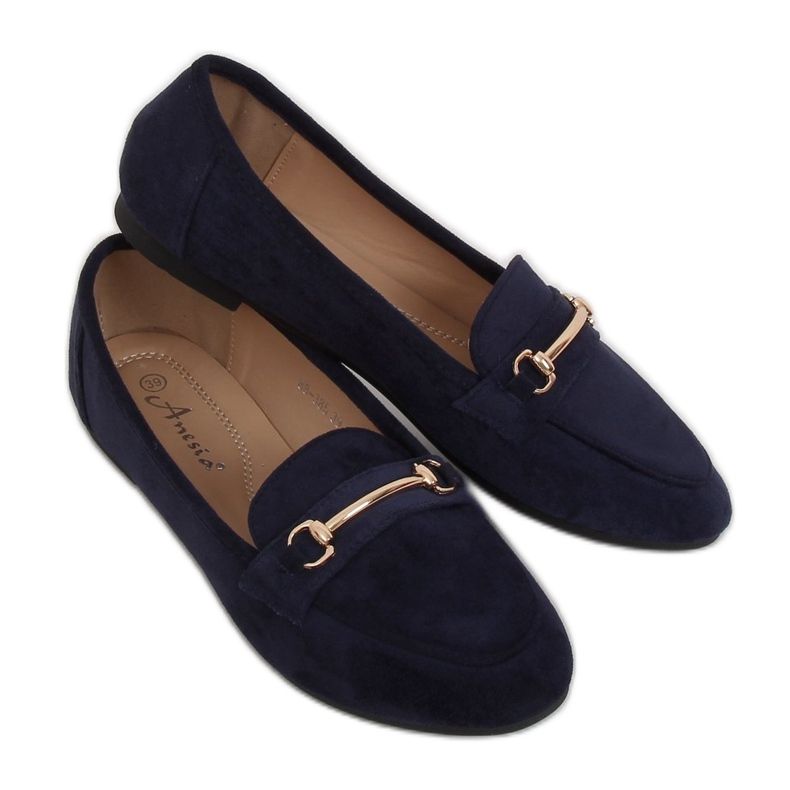 Marineblaue Loafer für Damen 88-385 Navy navy blau