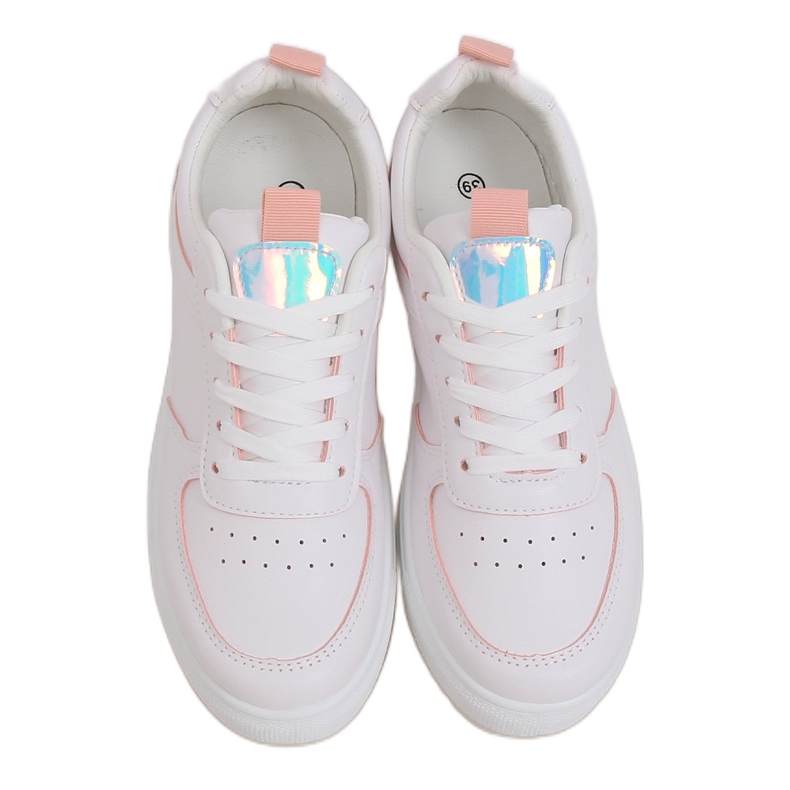 Weiße Damen Sportschuhe KK-203 WHITE / PINK rosa