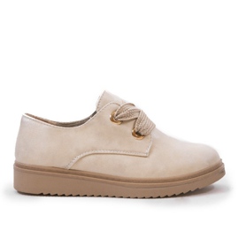 Beige Sneakers auf dem Keil H-18 braun