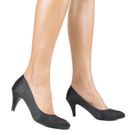 Schwarze Pumps auf Pin mit Zirkonia MJ1440