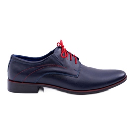 Mario Boschetti Herren Brogues, Elegantes Leder, Marineblau Menelaos rot