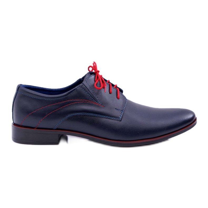 Mario Boschetti Herren Brogues, Elegantes Leder, Marineblau Menelaos rot navy blau