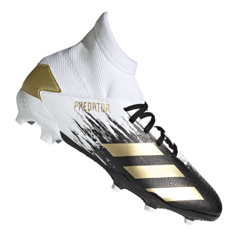 Adidas Predator 20.3 Fg Jr FW9215 Fußballschuhe grau / silber, weiß, schwarz, gold weiß