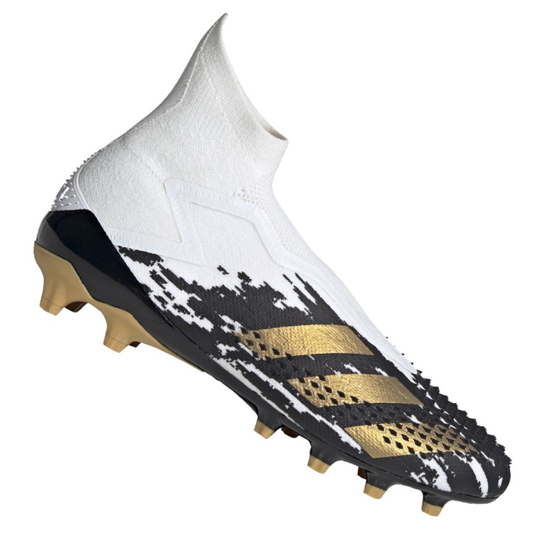 Adidas Predator 20+ Ag M FW9761 Fußballschuhe grau / silber, weiß, schwarz, gold weiß