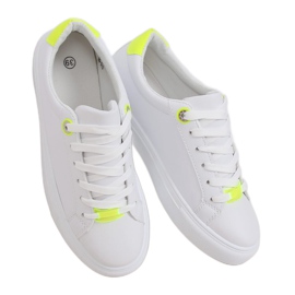 Weiße Damen Sneaker B0-515 WEISS / GELB