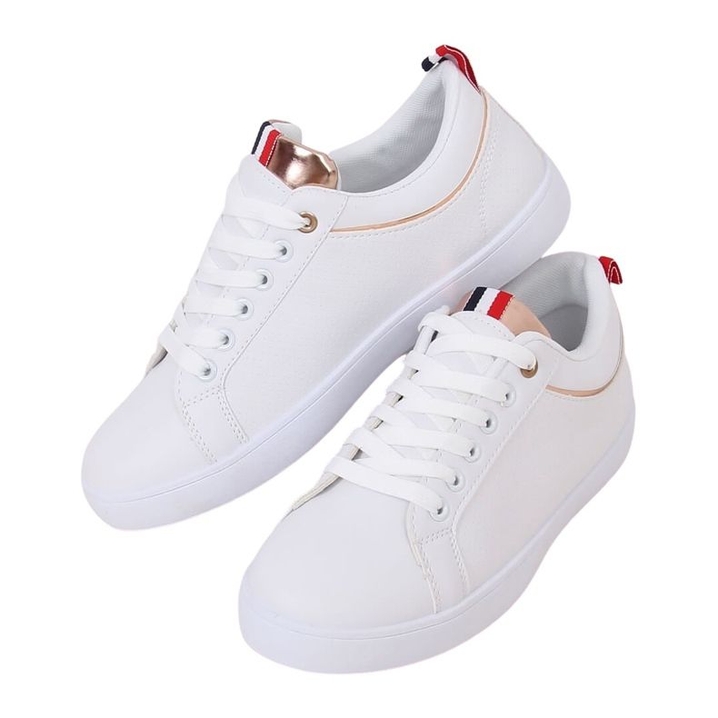 Weiße Damen Sneaker B0-501 WHITE / CHAMPAGNE