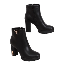 Schwarz 1032A-GA Schwarze Plateaustiefel