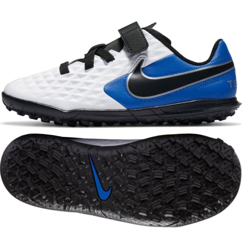 Nike Tiempo Legend 8 Club Tf Jr CZ4216-104 Fußballschuhe weiß blau weiß