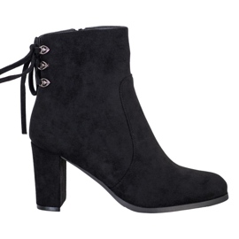 Gebundene Stiefel auf dem VINCEZA-Pfosten schwarz