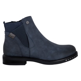 Goodin Stiefel aus Ökoleder marineblau blau