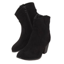 Schwarze Cowboystiefel mit hohen Absätzen 100-985B0-2 Schwarz