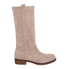 Stiefel mit geradem Obermaterial beige ST-19P Beige braun