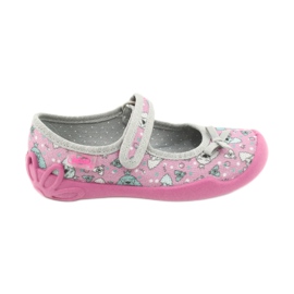 Befado Kinderschuhe 114X413 rosa grau