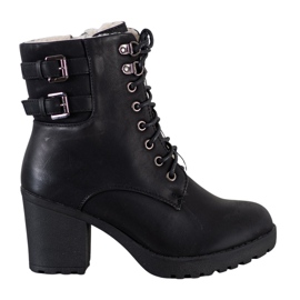 J. Star Gebundene Booties auf der Plattform schwarz