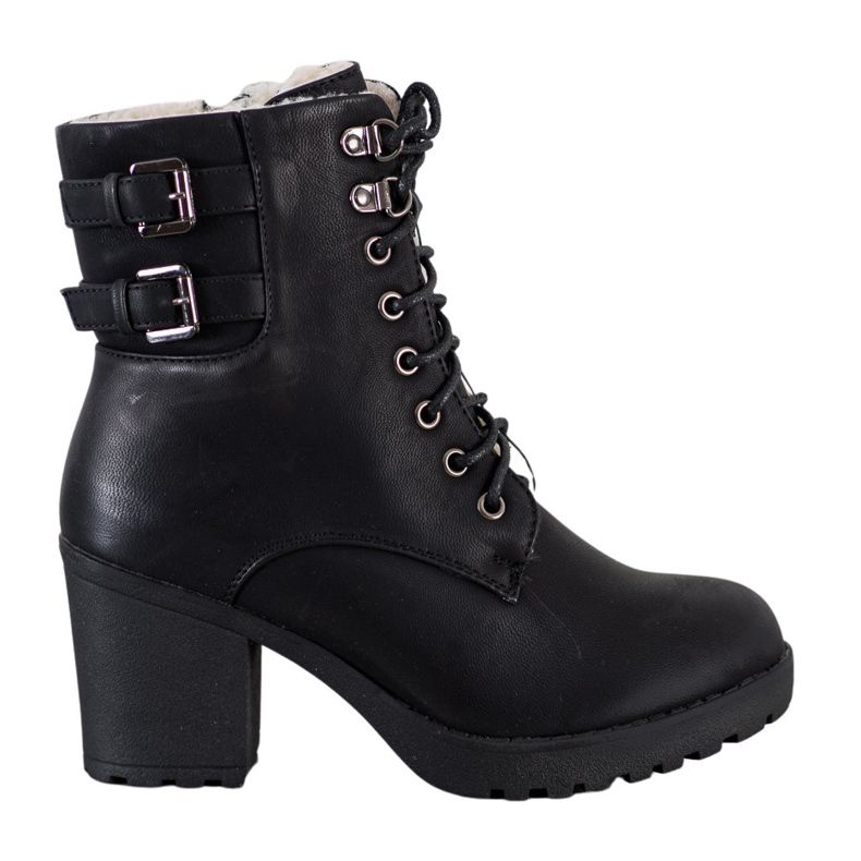 J. Star Gebundene Booties auf der Plattform schwarz