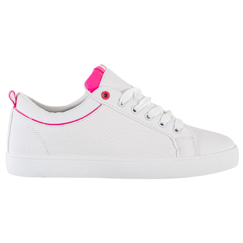 SHELOVET Stilvolle Sneaker mit Öko-Leder weiß rosa