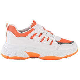 SHELOVET Bequeme Sneaker mit Mesh weiß orange
