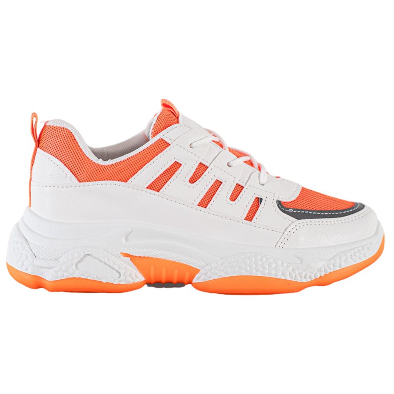 SHELOVET Bequeme Sneaker mit Mesh weiß orange