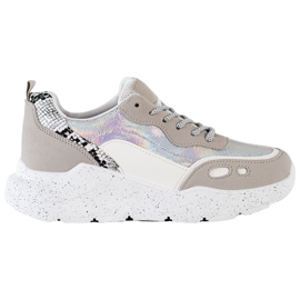 Kayla Sneaker mit Holo-Effekt weiß grau mehrfarbig