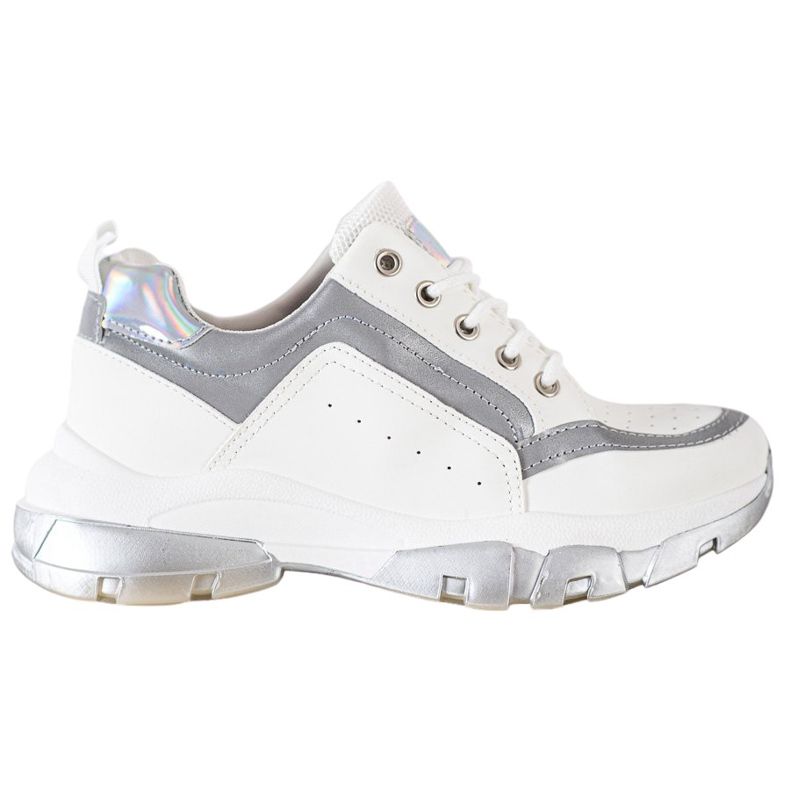 SHELOVET Turnschuhe aus Öko-Leder weiß grau