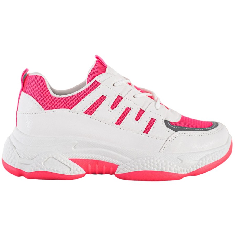 SHELOVET Bequeme Sneaker mit Mesh weiß rosa