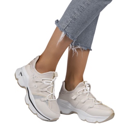 Beige Lycra-Sneaker C947